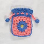 Pouch Serut Bunga (Quaint Posies) Crochet/Rajut - Biru Salmon